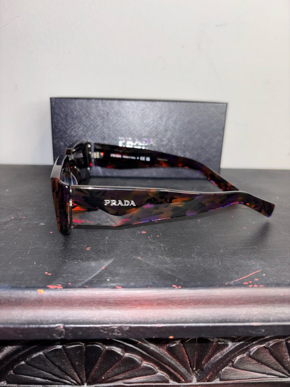 Prada PR06YS Symbole Rectangular Tortoise Shell Sunglasses in Case NIB - Picture 3 of 5